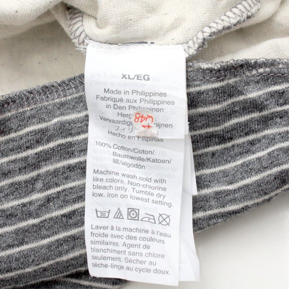 Madewell Men's Long Sleeve Doubledown Henley Shirt Striped Gray XL - Picture 6 of 7